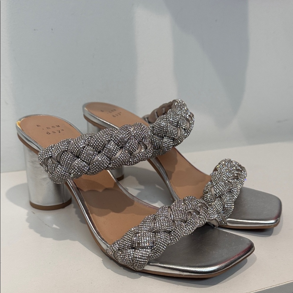Target Silver Braided Heels